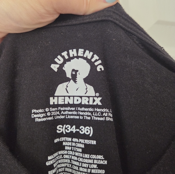 Authentic Hendrix‎ Shirt S Black Purple Blue NWOT $40 Tshirt - Picture 3 of 3